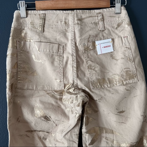 Anthropologie Wanderer utility pant khaki and gold painted - Picture 8 of 14